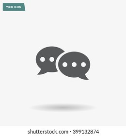 Chat Flat Icon with shadow. Vector EPS 10.