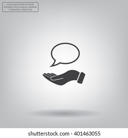 Chat Flat Icon with shadow. Vector EPS 10.