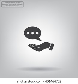 Chat Flat Icon with shadow. Vector EPS 10.