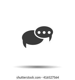 Chat Flat Icon with shadow. Vector EPS 10.