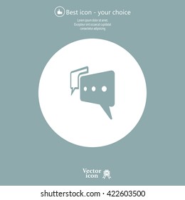 Chat Flat Icon with shadow. Vector EPS 10.