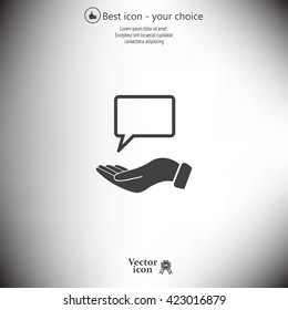 Chat Flat Icon with shadow. Vector EPS 10.