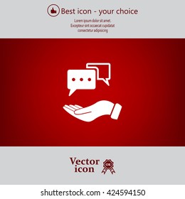 Chat Flat Icon with shadow. Vector EPS 10.