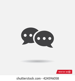 Chat Flat Icon with shadow. Vector EPS 10.