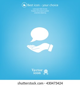 Chat Flat Icon with shadow. Vector EPS 10.