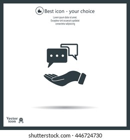 Chat Flat Icon with shadow. Vector EPS 10.