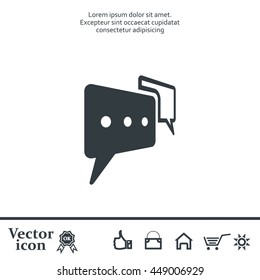 Chat Flat Icon with shadow. Vector EPS 10.