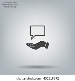 Chat Flat Icon with shadow. Vector EPS 10.