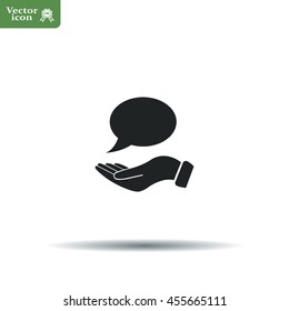 Chat Flat Icon with shadow. Vector EPS 10.