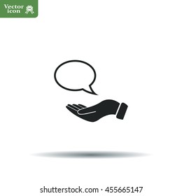 Chat Flat Icon with shadow. Vector EPS 10.