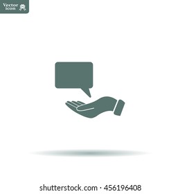 Chat Flat Icon with shadow. Vector EPS 10.