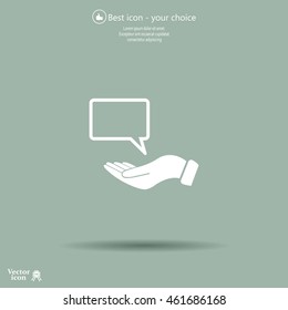 Chat Flat Icon with shadow. Vector EPS 10.