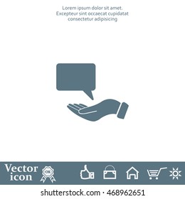 Chat Flat Icon with shadow. Vector EPS 10.
