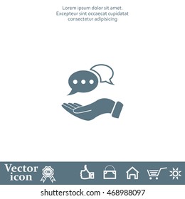 Chat Flat Icon with shadow. Vector EPS 10.