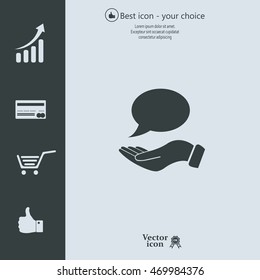 Chat Flat Icon with shadow. Vector EPS 10.