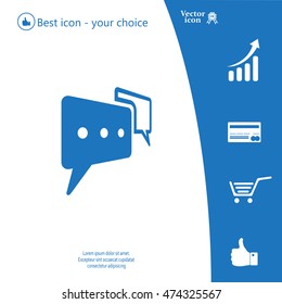 Chat Flat Icon with shadow. Vector EPS 10.
