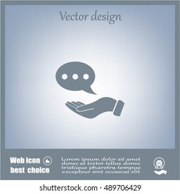 Chat Flat Icon with shadow. Vector EPS 10.