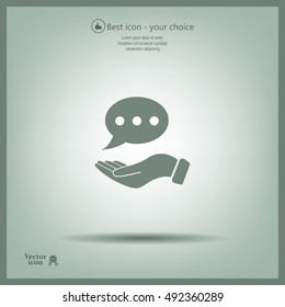 Chat Flat Icon with shadow. Vector EPS 10.