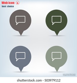 Chat Flat Icon with shadow. Vector EPS 10.