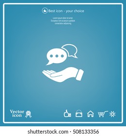 Chat Flat Icon with shadow. Vector EPS 10.