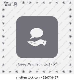 Chat Flat Icon with shadow. Vector EPS 10.