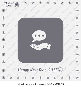 Chat Flat Icon with shadow. Vector EPS 10.