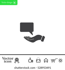 Chat Flat Icon with shadow. Vector EPS 10.
