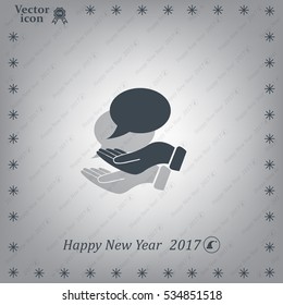 Chat Flat Icon with shadow. Vector EPS 10.