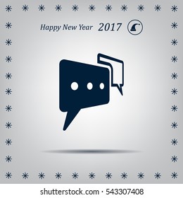 Chat Flat Icon with shadow. Vector EPS 10.