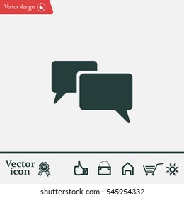 Chat Flat Icon with shadow. Vector EPS 10.
