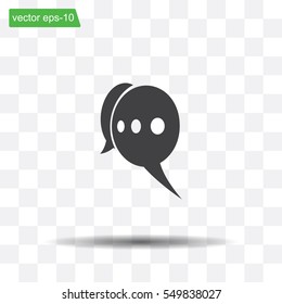 Chat Flat Icon with shadow. Vector EPS 10.