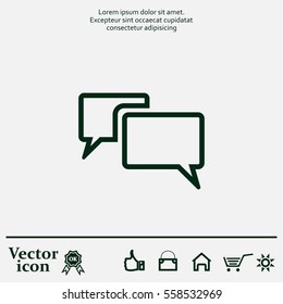 Chat Flat Icon with shadow. Vector EPS 10.