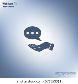 Chat Flat Icon with shadow. Vector EPS 10.