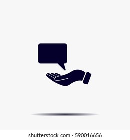 Chat Flat Icon with shadow. Vector EPS 10.