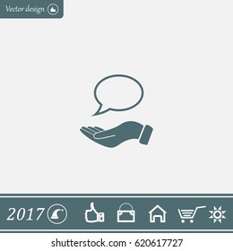 Chat Flat Icon with shadow. Vector EPS 10.