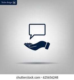 Chat Flat Icon with shadow. Vector EPS 10.
