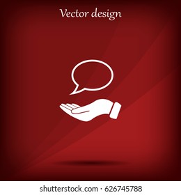 Chat Flat Icon with shadow. Vector EPS 10.