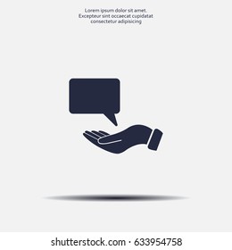 Chat Flat Icon with shadow. Vector EPS 10.