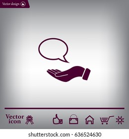 Chat Flat Icon with shadow. Vector EPS 10.