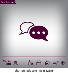 Chat Flat Icon with shadow. Vector EPS 10.