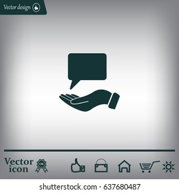 Chat Flat Icon with shadow. Vector EPS 10.