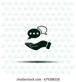 Chat Flat Icon with shadow. Vector EPS 10.