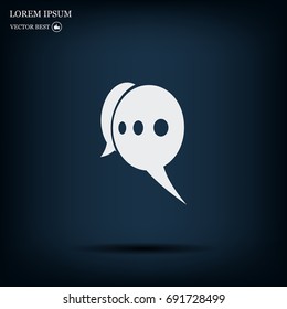 Chat Flat Icon with shadow. Vector EPS 10.