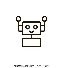 Chat flat icon. Single high quality outline symbol of chat bot for web design or mobile app. Thin line signs of technology for design logo, visit card, etc. Outline logo of artificial intelligence