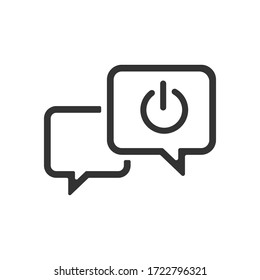 Chat Flat Icon with turn off sign. stock Vector illustration EPS 10.