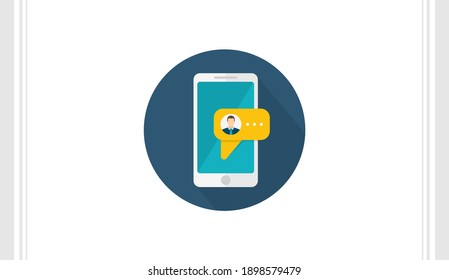 Chat flat icon vector template, Technology design icon concepts, Creative design