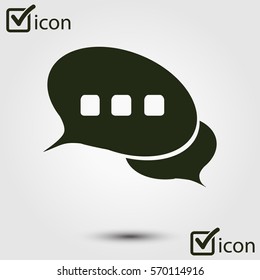Chat Flat Icon.Badge discussion, dialogue, correspondence character.