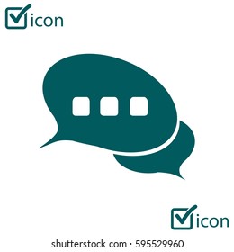 Chat Flat Icon.Badge discussion, dialogue, correspondence character.