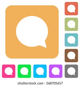 Chat flat icons on rounded square vivid color backgrounds.