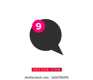 Chat Flat Icons Vector Illustration. Notification Symbol